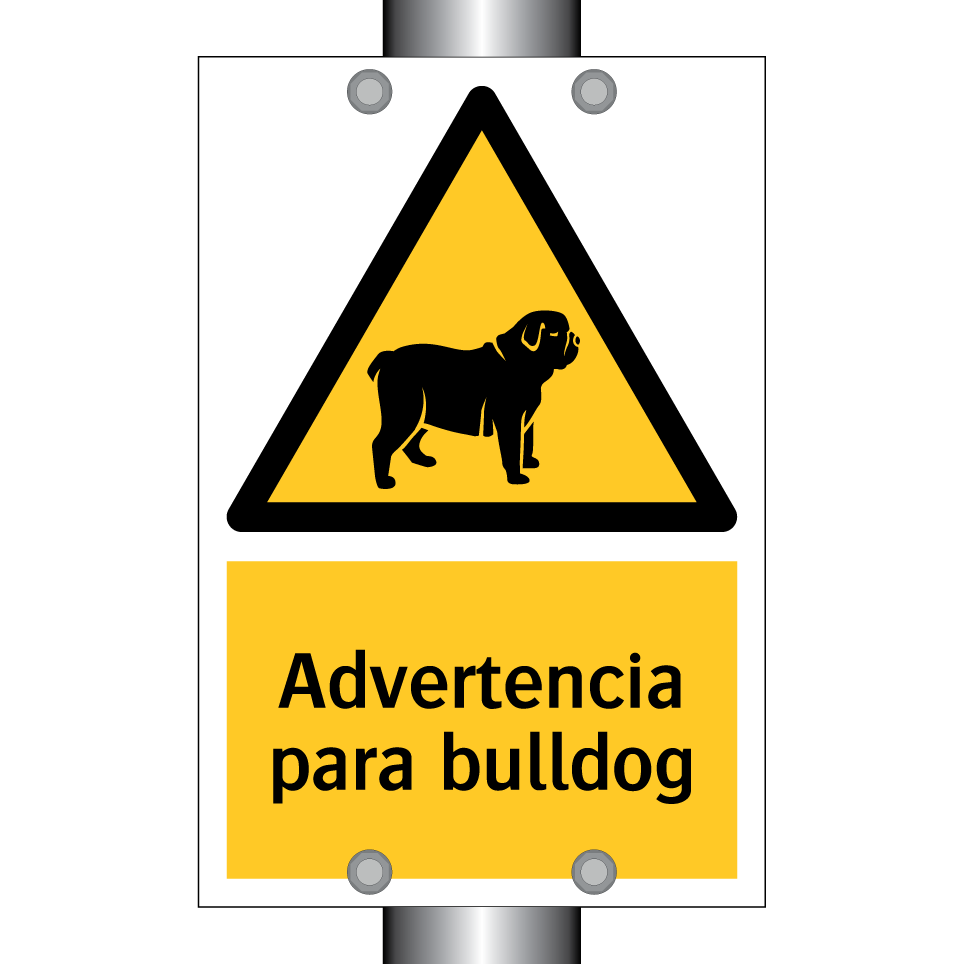 Advertencia para bulldog