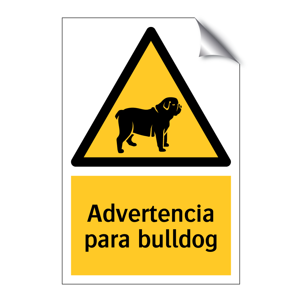 Advertencia para bulldog