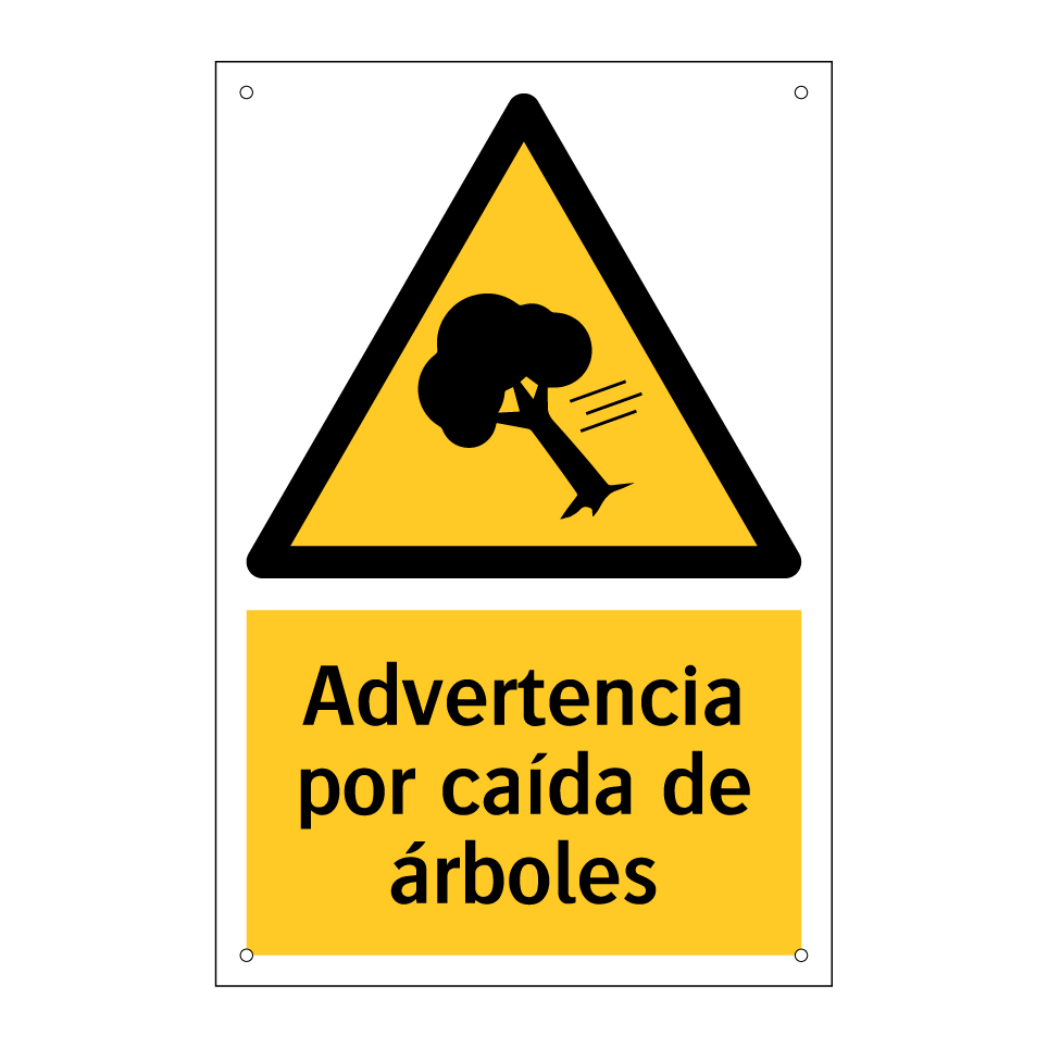 Advertencia por caída de árboles