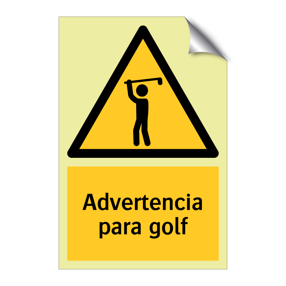 Advertencia para golf