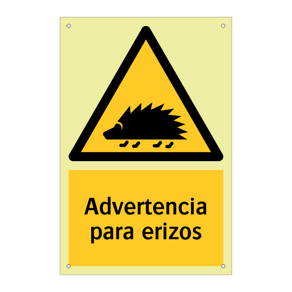 Advertencia para erizos