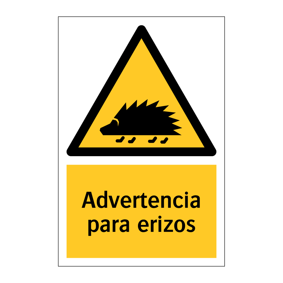 Advertencia para erizos