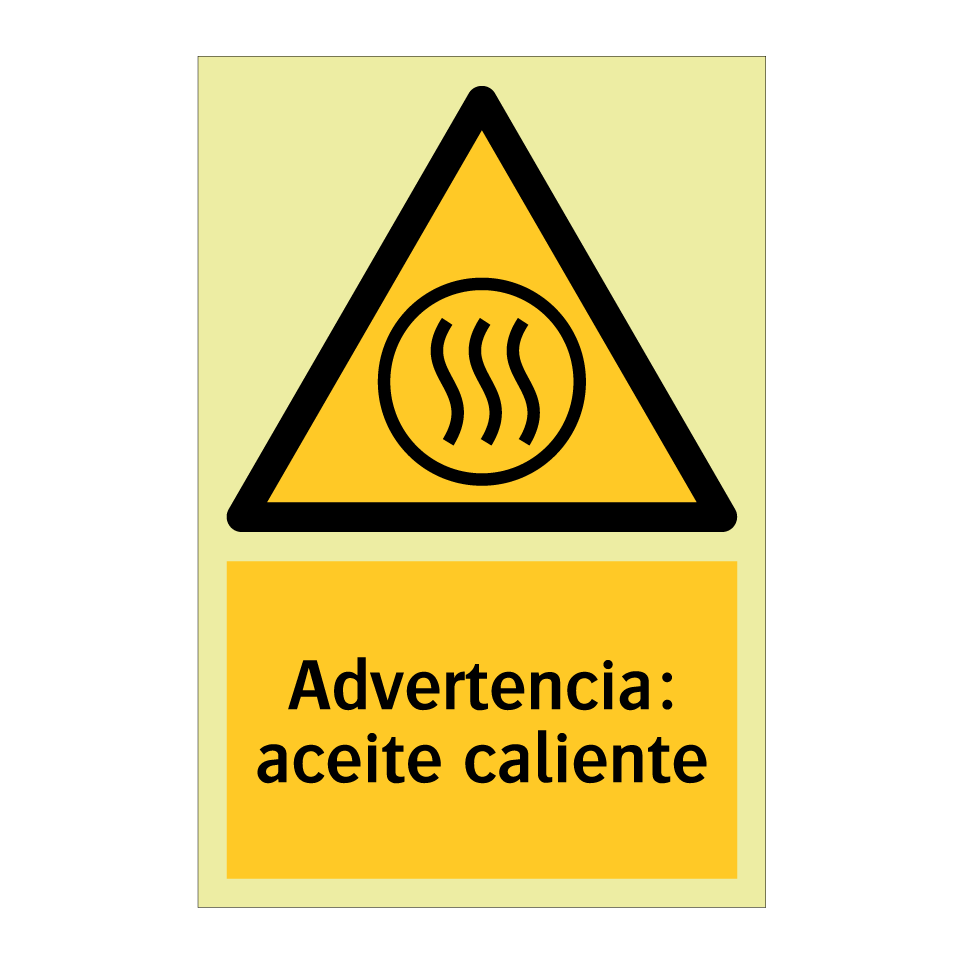 Advertencia: aceite caliente