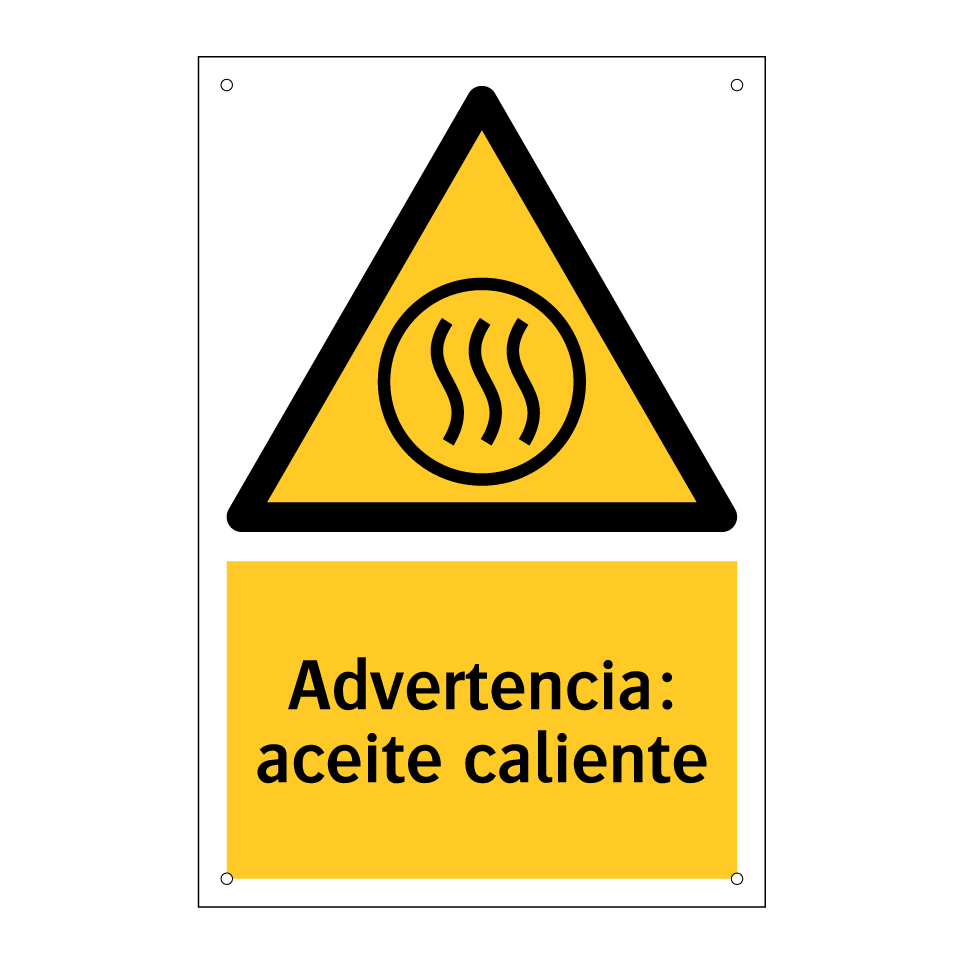 Advertencia: aceite caliente