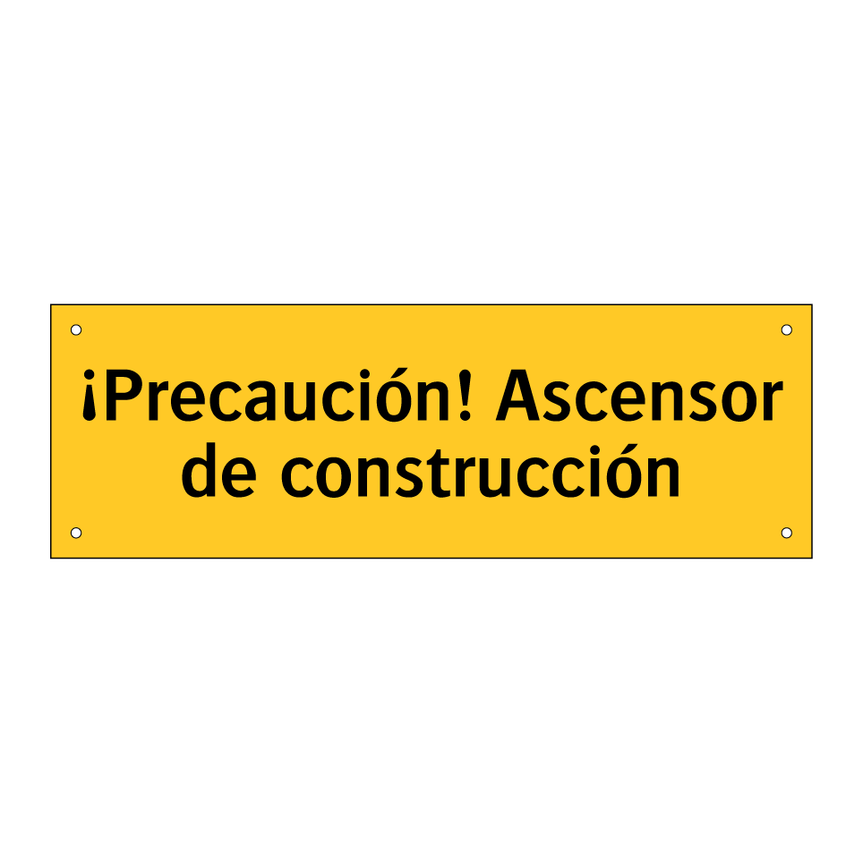 ¡Precaución! Ascensor de construcción