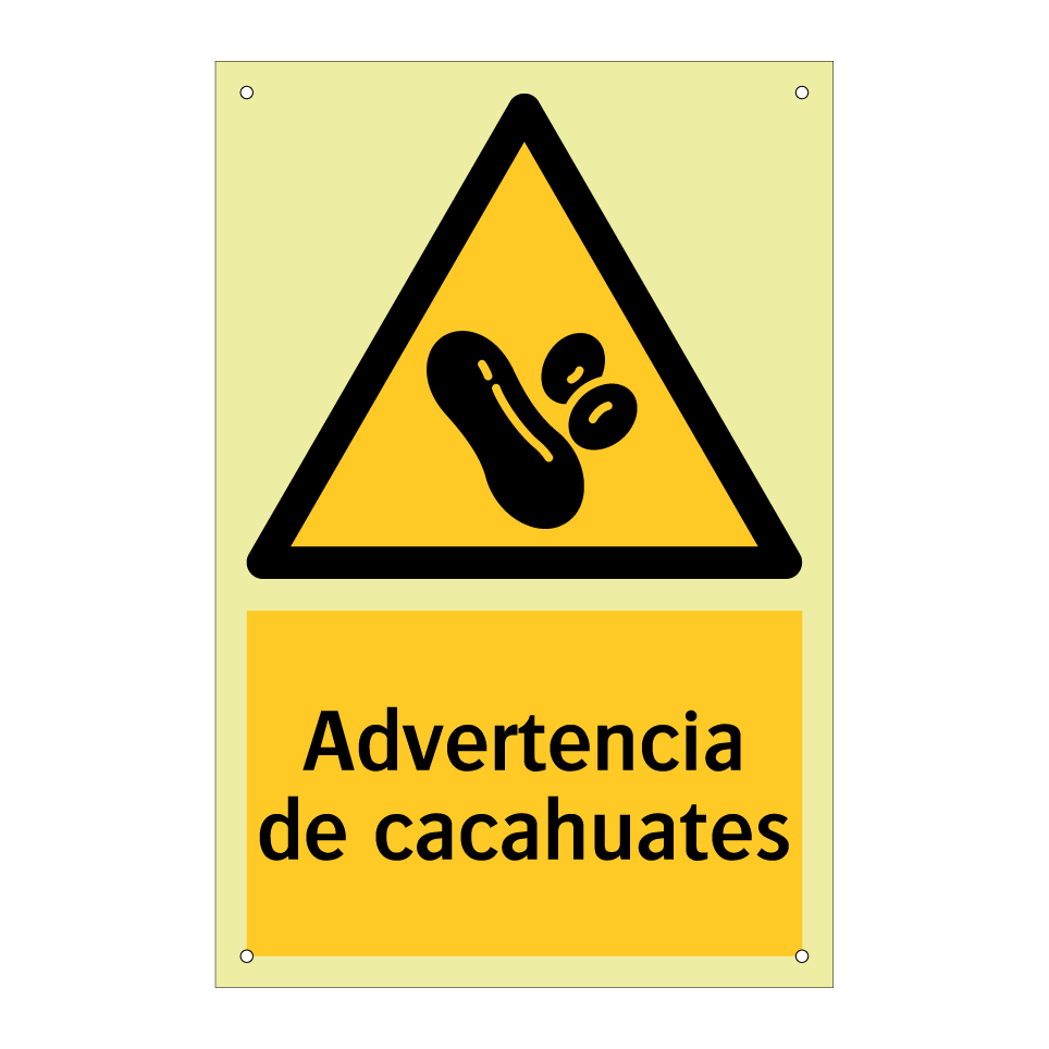 Advertencia de cacahuates