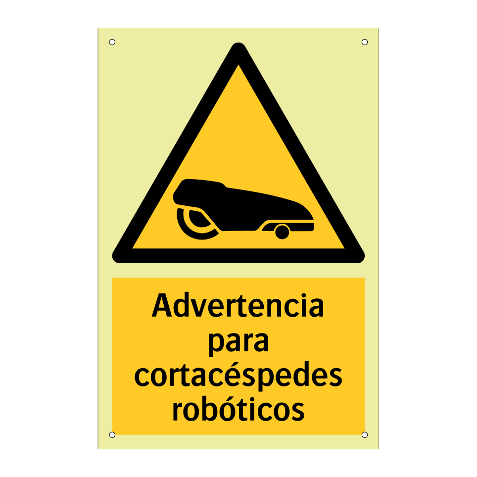 Advertencia para cortacéspedes robóticos
