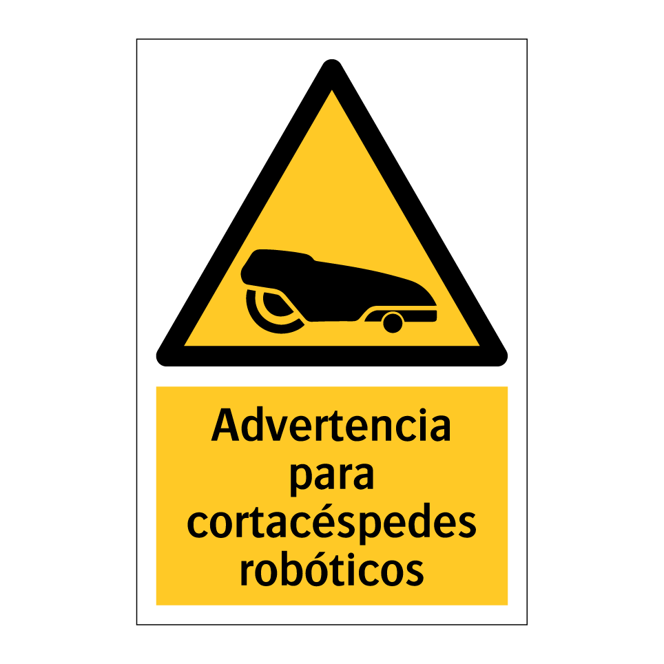 Advertencia para cortacéspedes robóticos
