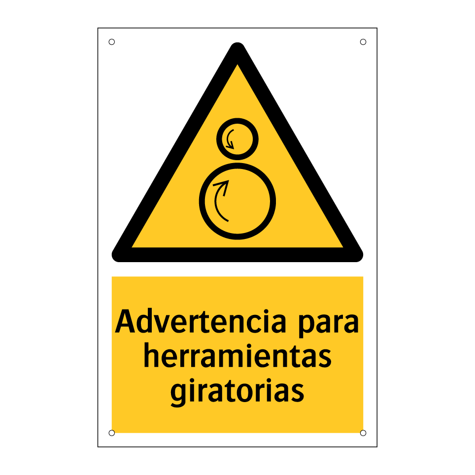 Advertencia para herramientas giratorias