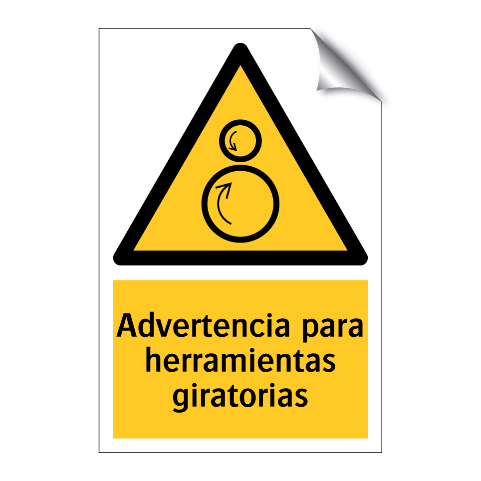 Advertencia para herramientas giratorias