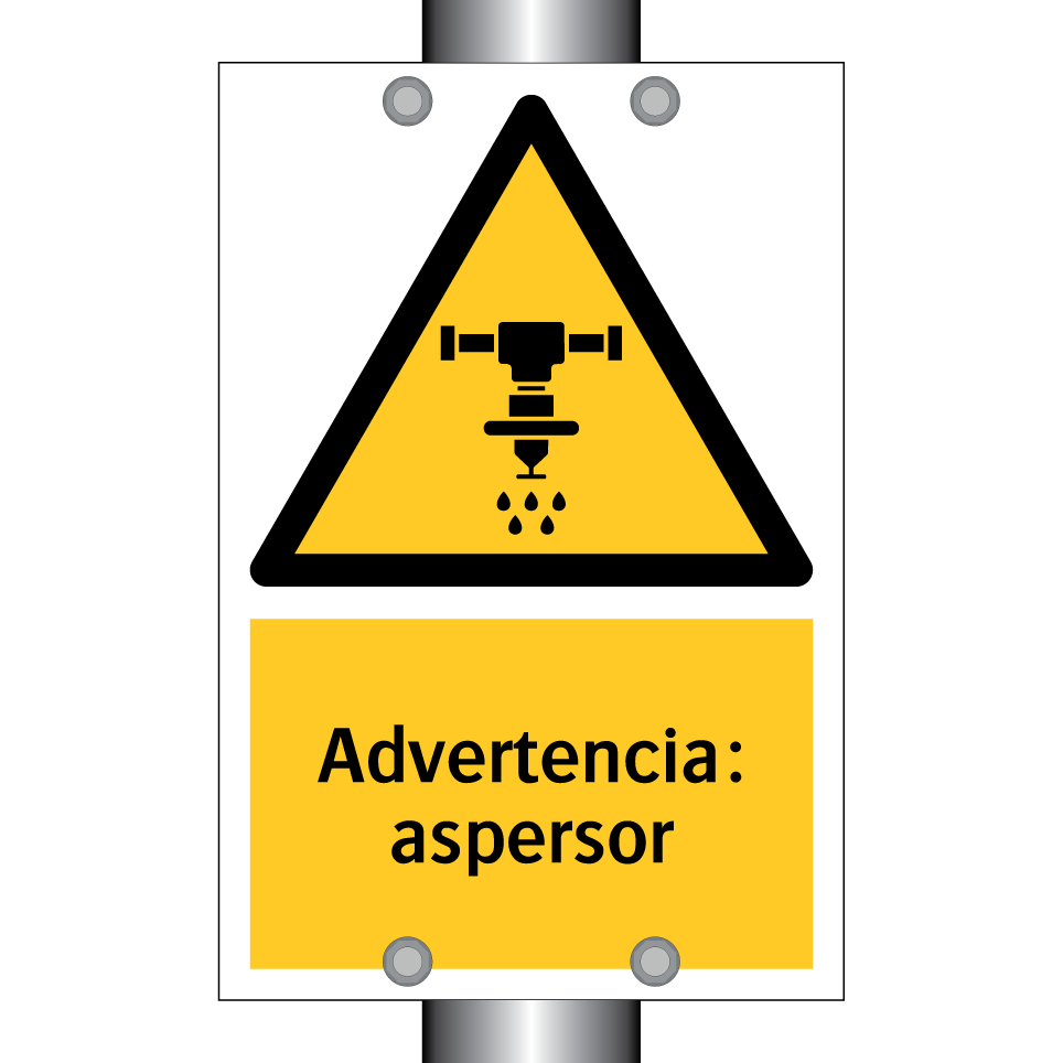 Advertencia: aspersor