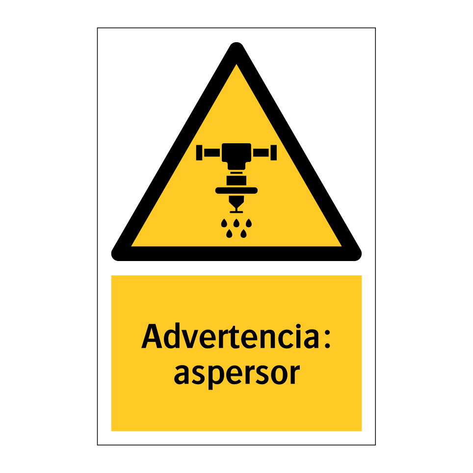 Advertencia: aspersor
