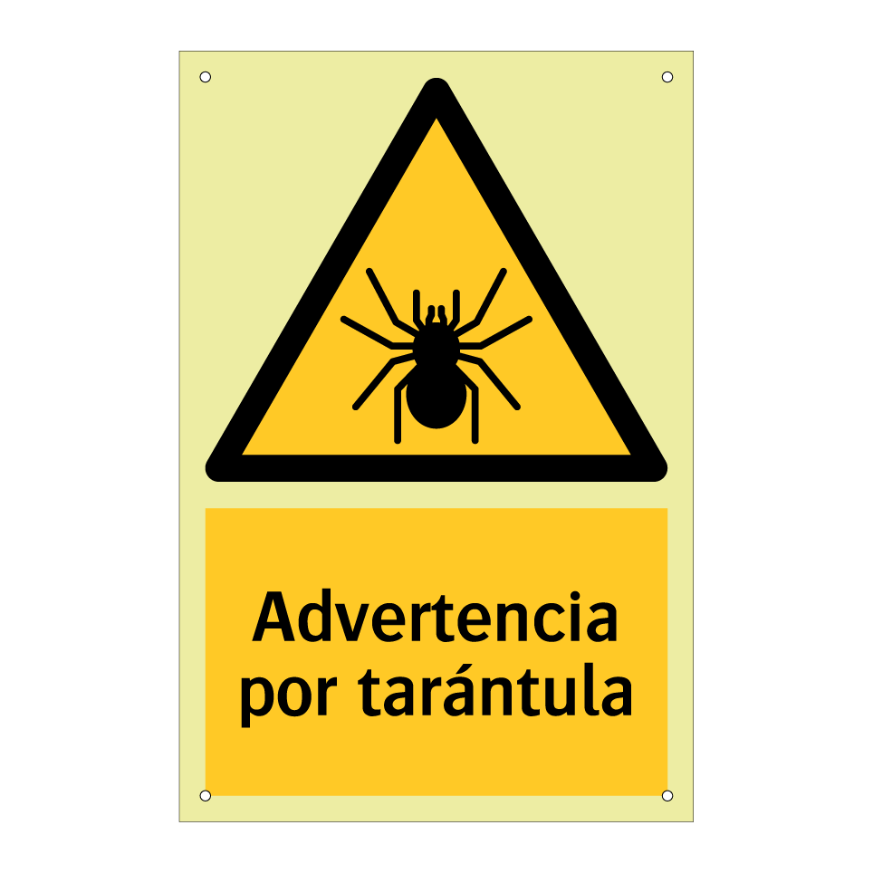 Advertencia por tarántula