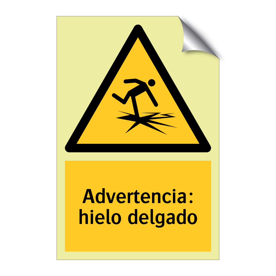 Advertencia: hielo delgado