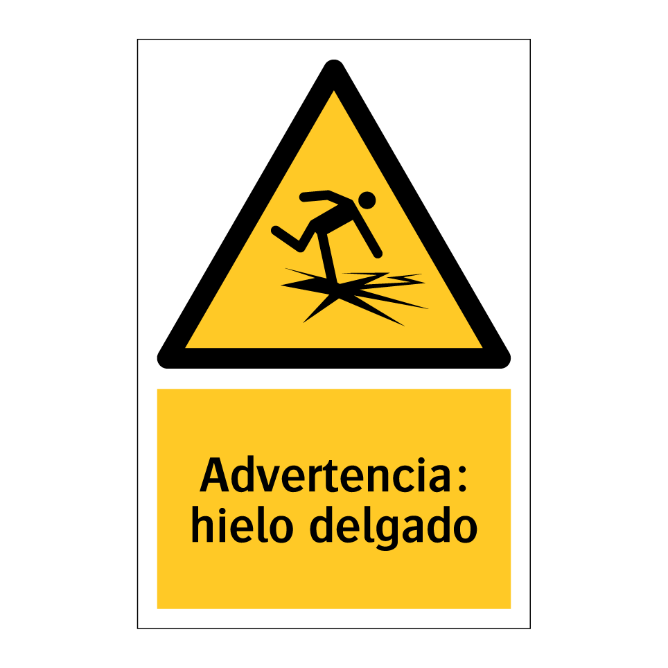 Advertencia: hielo delgado