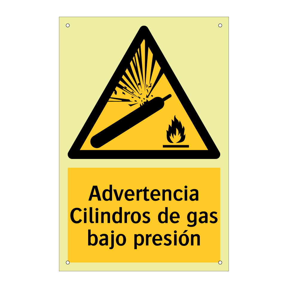 Advertencia Cilindros de gas bajo presión