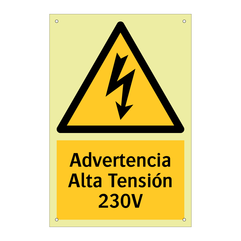 Advertencia Alta Tensión 230V