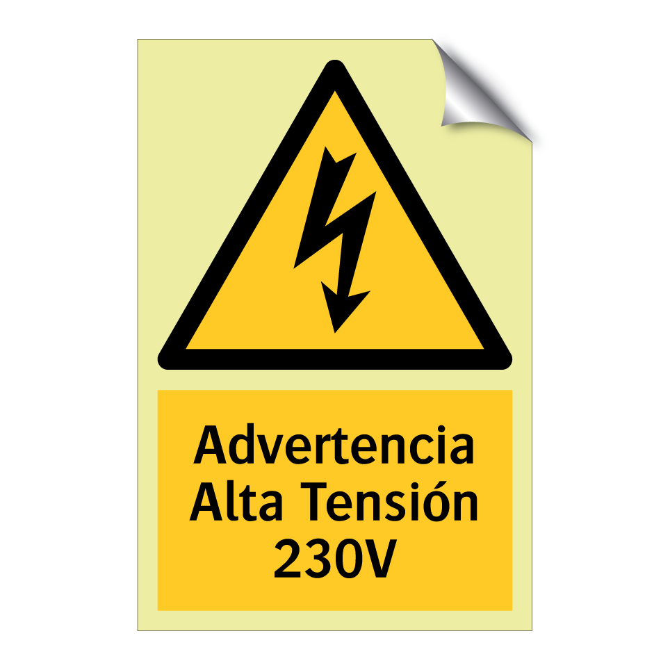 Advertencia Alta Tensión 230V