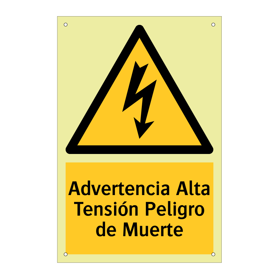 Advertencia Alta Tensión Peligro de Muerte
