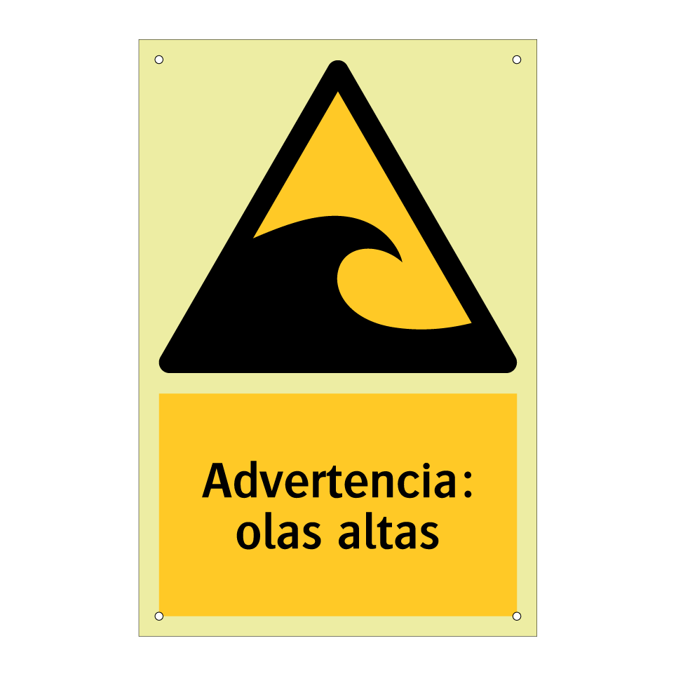 Advertencia: olas altas