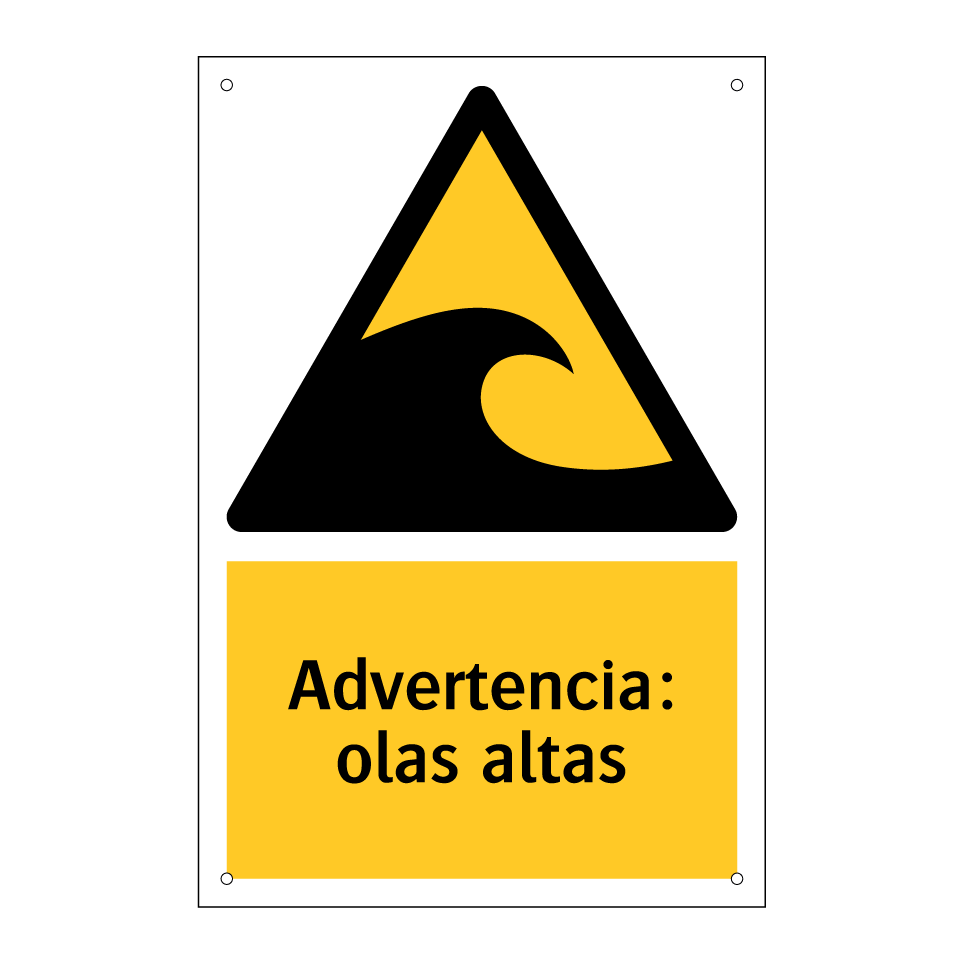 Advertencia: olas altas