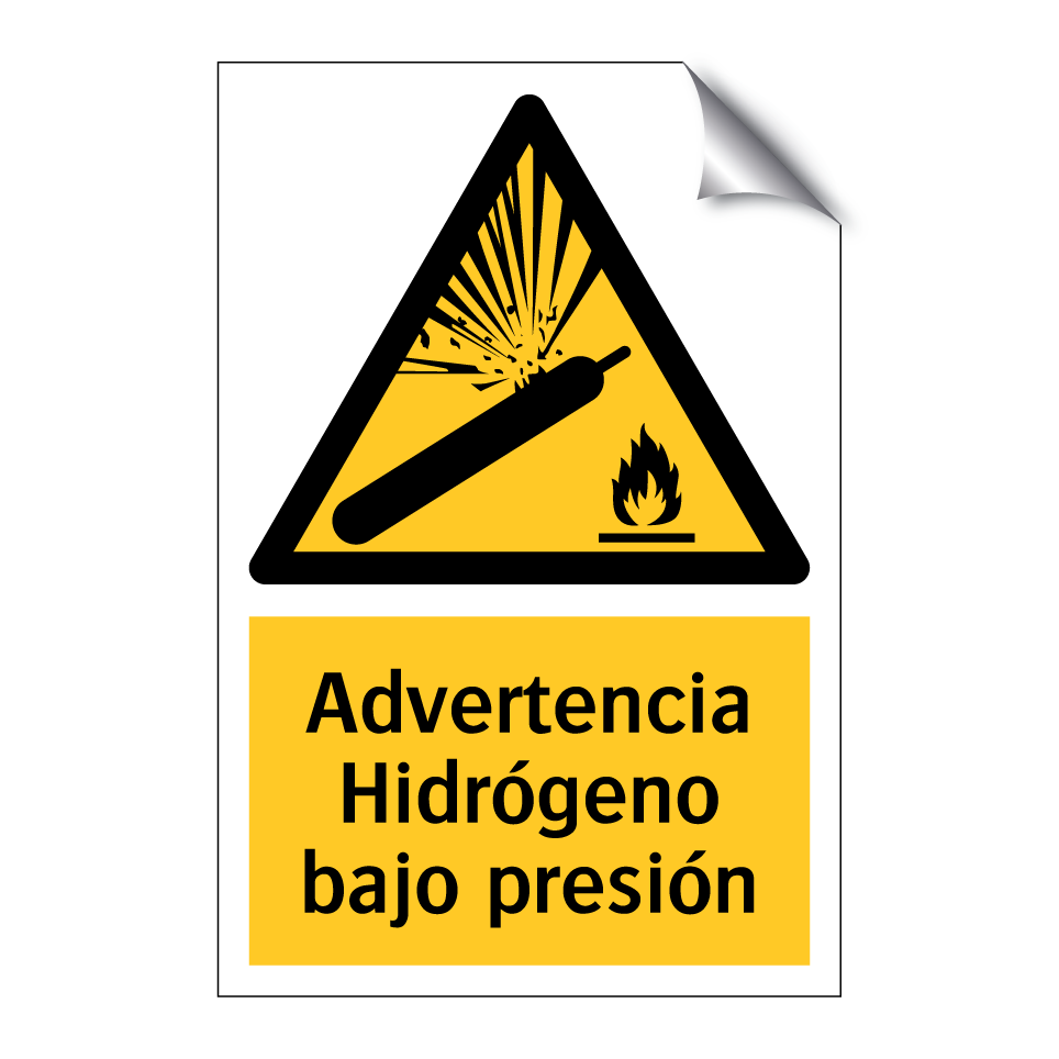 Advertencia Hidrógeno bajo presión