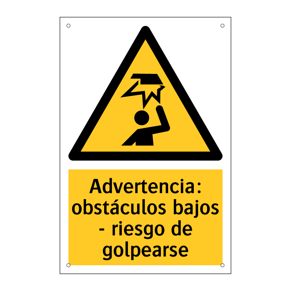 Advertencia: obstáculos bajos - riesgo de golpearse