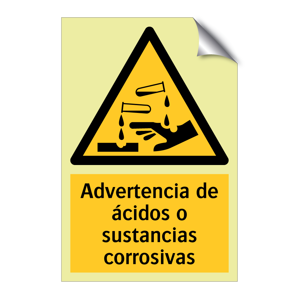 Advertencia de ácidos o sustancias corrosivas
