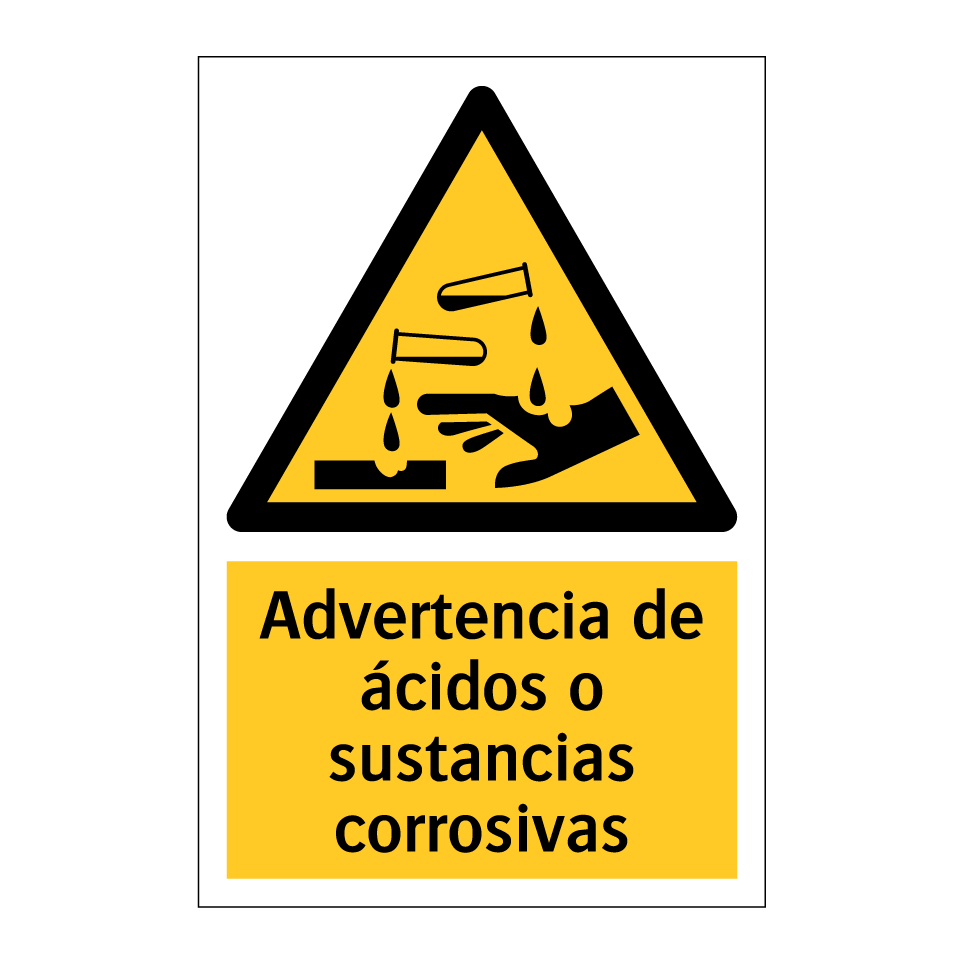 Advertencia de ácidos o sustancias corrosivas