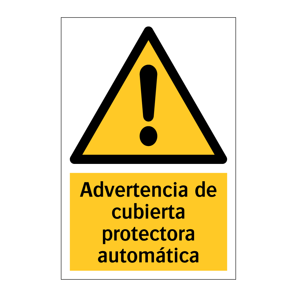 Advertencia de cubierta protectora automática