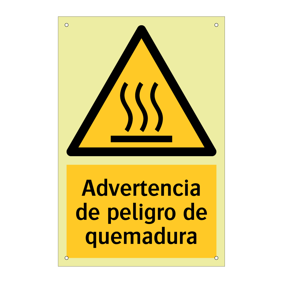 Advertencia de peligro de quemadura