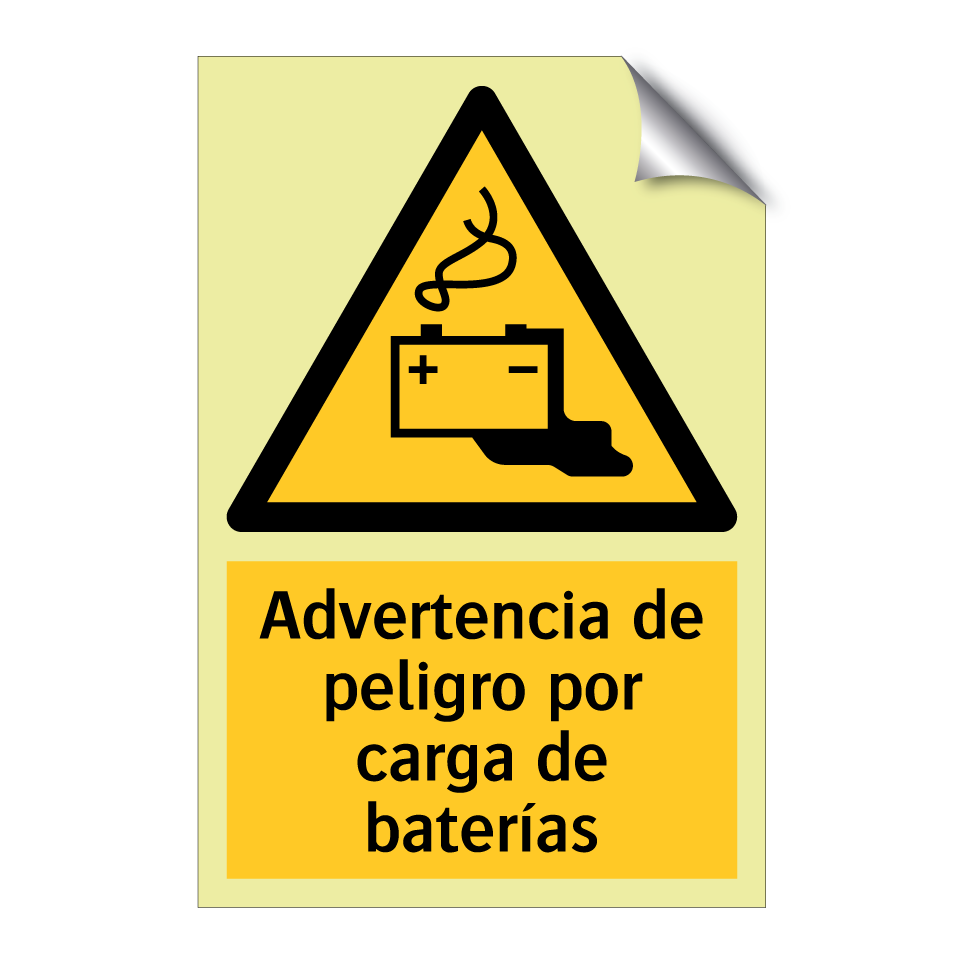 Advertencia de peligro por carga de baterías