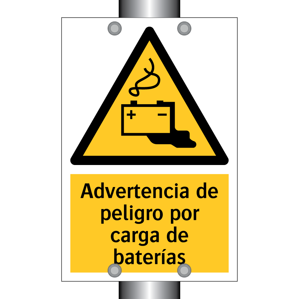 Advertencia de peligro por carga de baterías