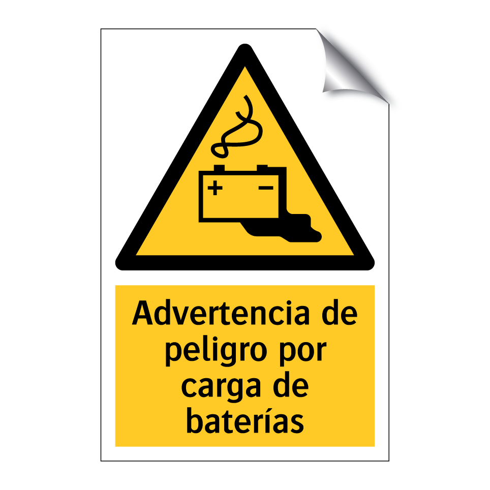 Advertencia de peligro por carga de baterías