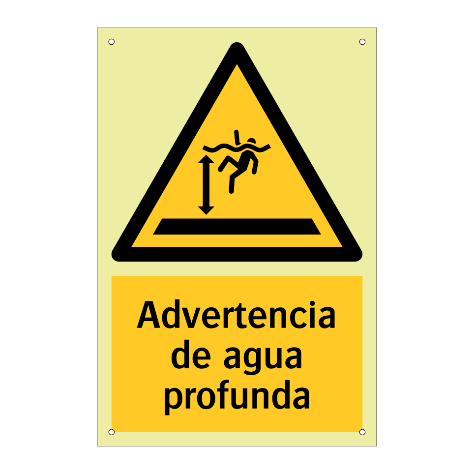 Advertencia de agua profunda
