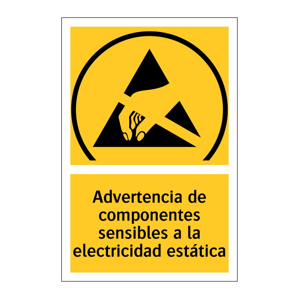 Advertencia de componentes sensibles a la electricidad estática