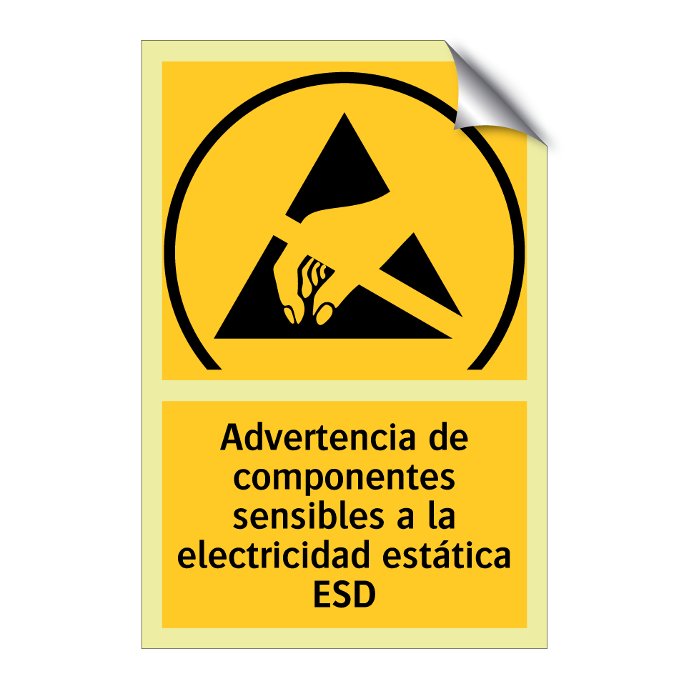 Advertencia de componentes sensibles a la electricidad estática ESD