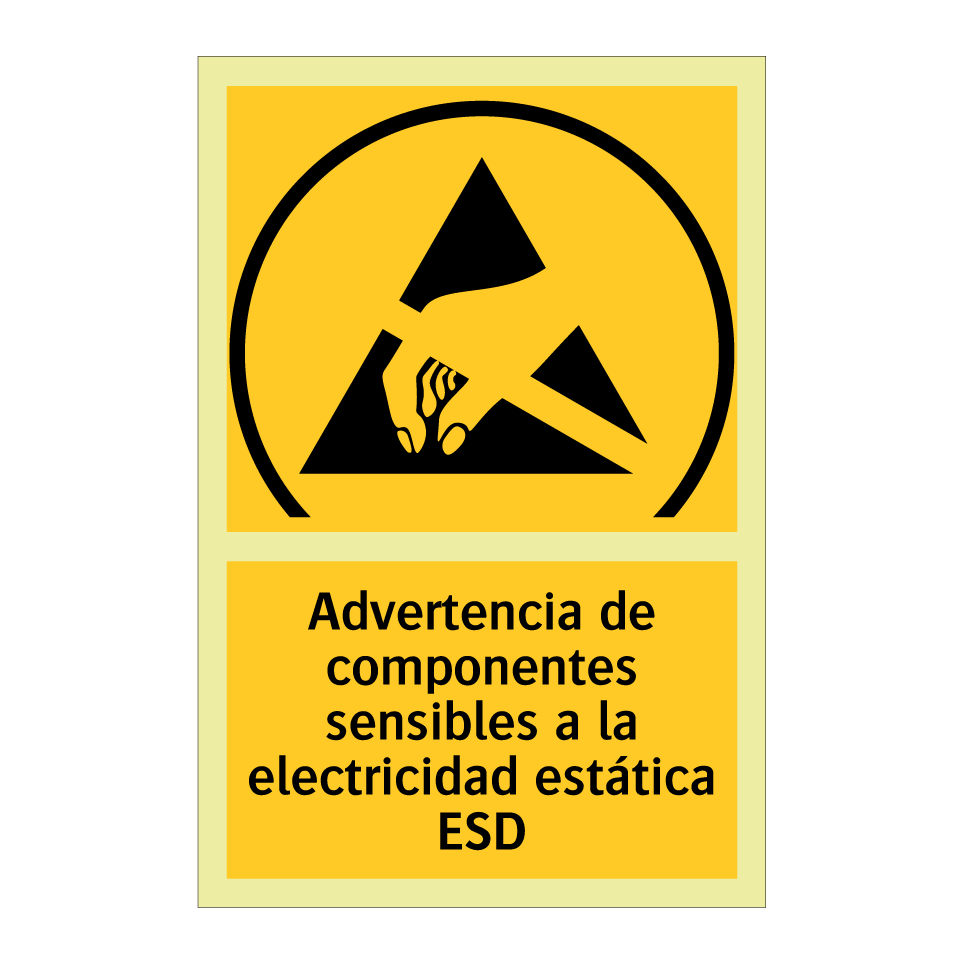 Advertencia de componentes sensibles a la electricidad estática ESD