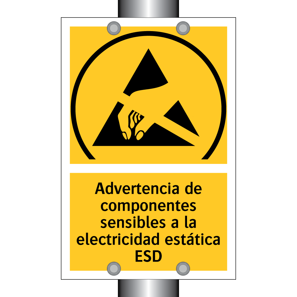 Advertencia de componentes sensibles a la electricidad estática ESD