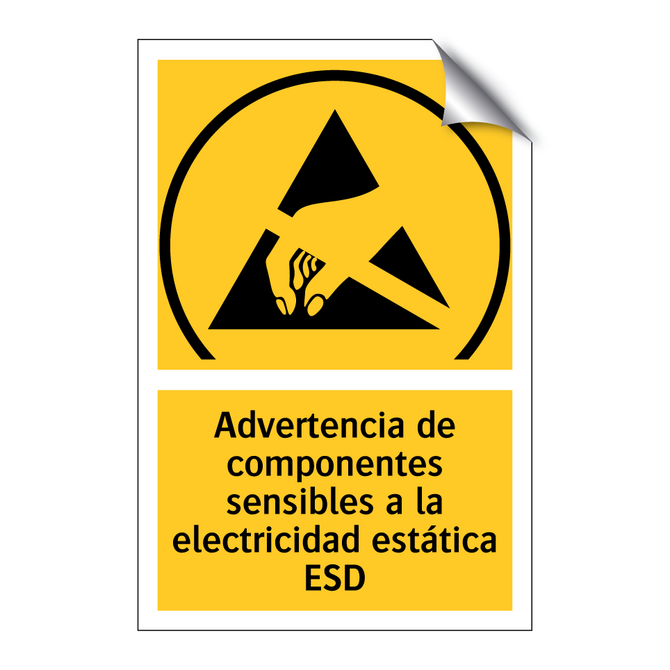 Advertencia de componentes sensibles a la electricidad estática ESD