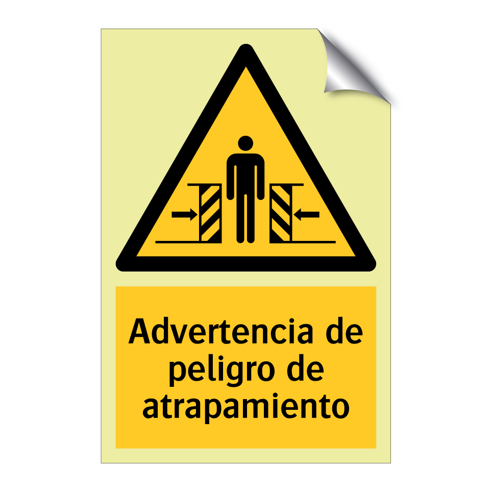 Advertencia de peligro de atrapamiento