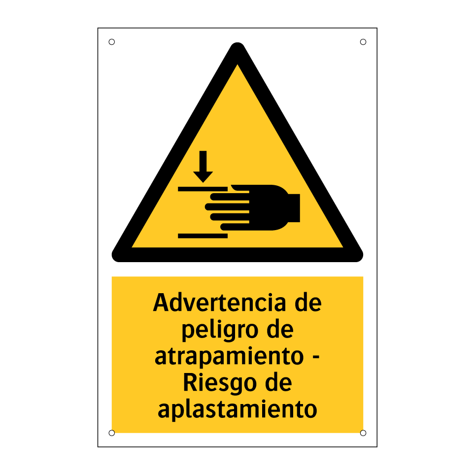 Advertencia de peligro de atrapamiento - Riesgo de aplastamiento