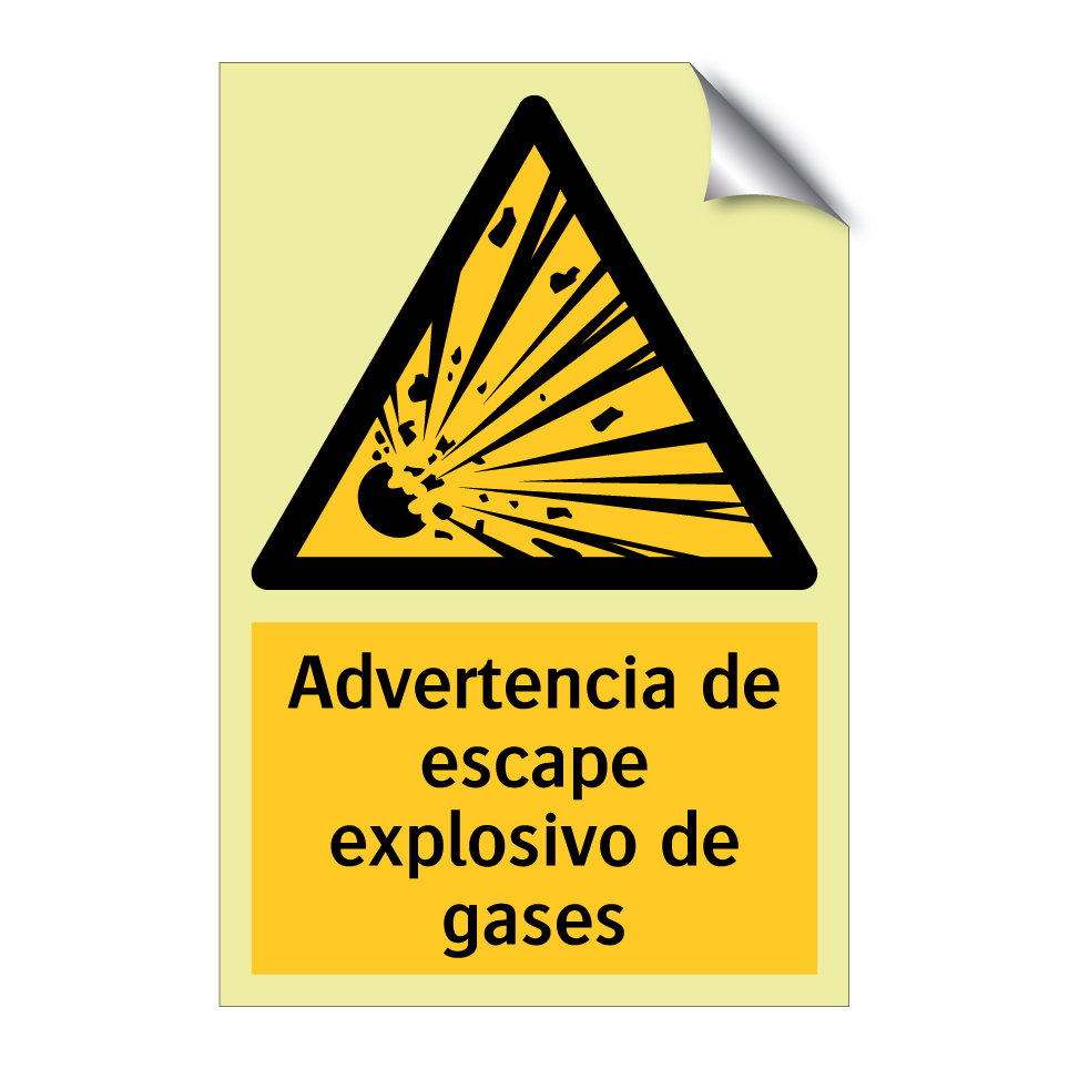 Advertencia de escape explosivo de gases
