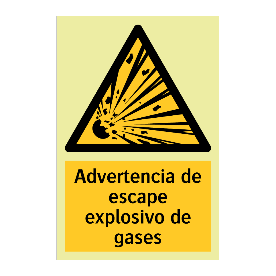 Advertencia de escape explosivo de gases