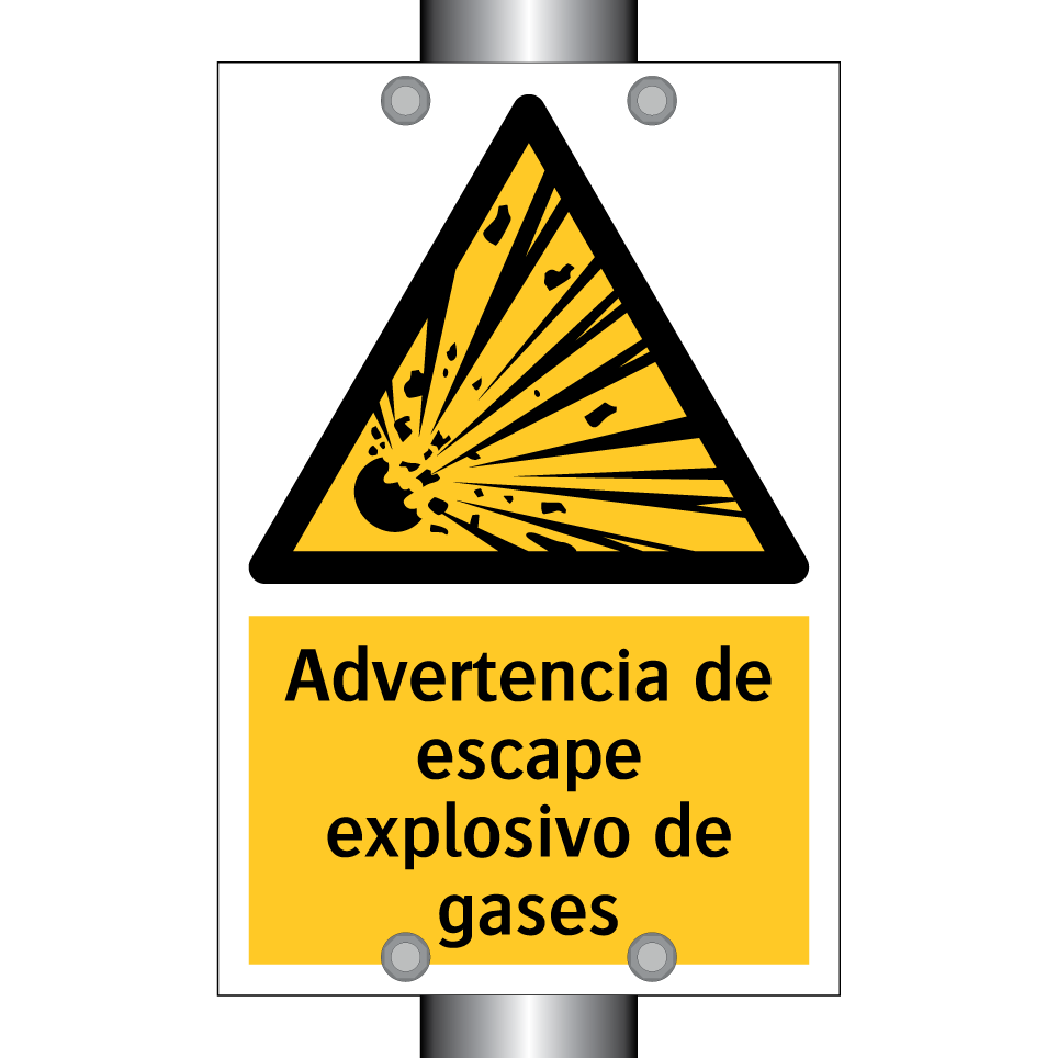 Advertencia de escape explosivo de gases