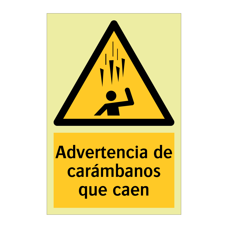 Advertencia de carámbanos que caen