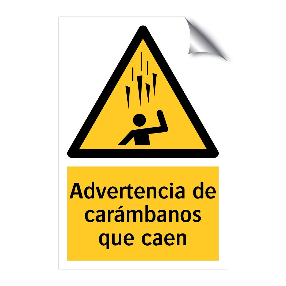 Advertencia de carámbanos que caen