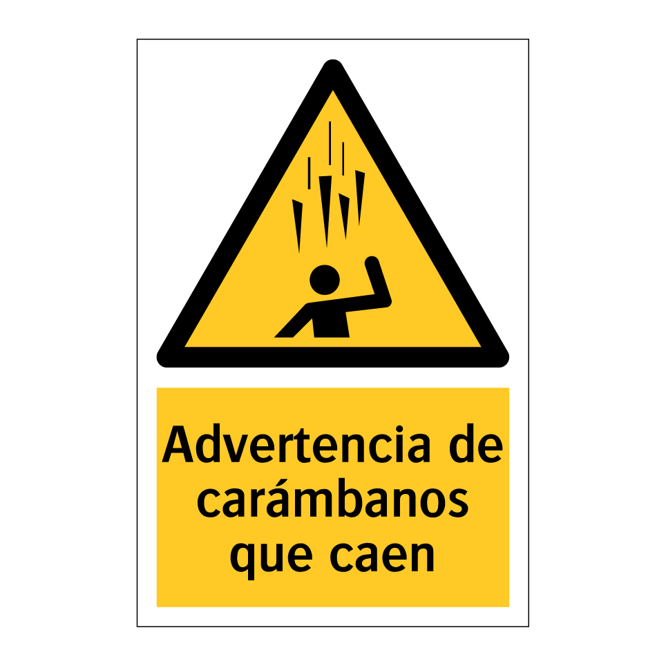 Advertencia de carámbanos que caen
