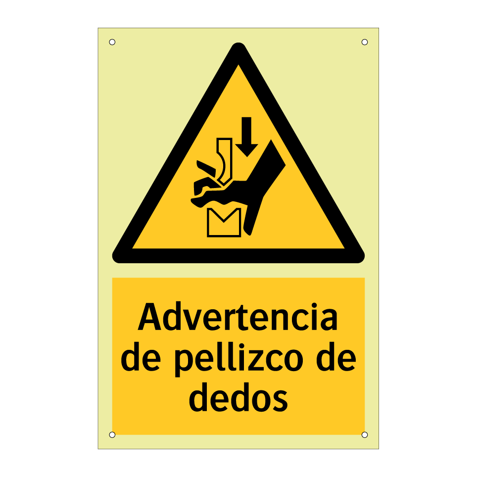 Advertencia de pellizco de dedos