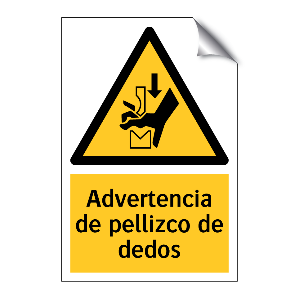 Advertencia de pellizco de dedos